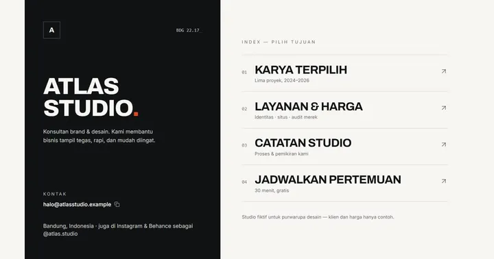 Tampilan Atlas Studio