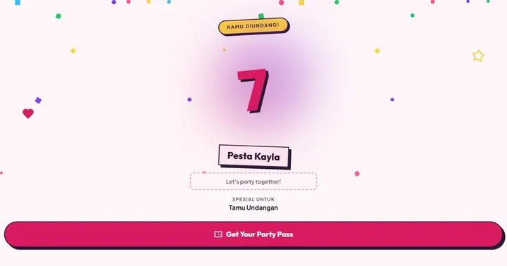 Tampilan Undangan Ulang Tahun Digital