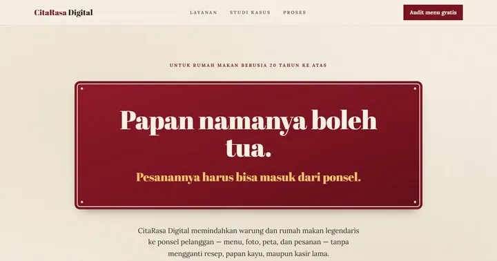 Tampilan CitaRasa Digital