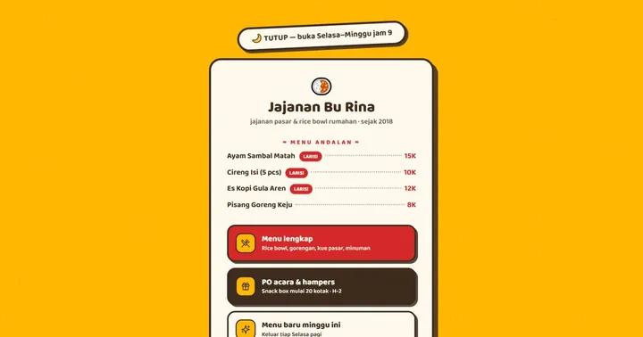 Tampilan Jajanan Bu Rina