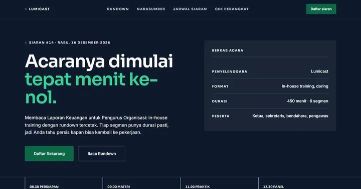 Tampilan Lumicast