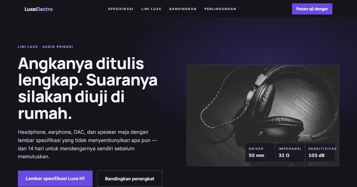 Tampilan LuxeElectro