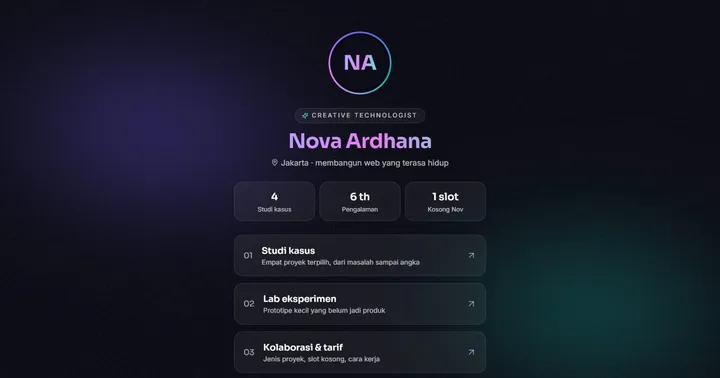 Tampilan Nova Ardhana