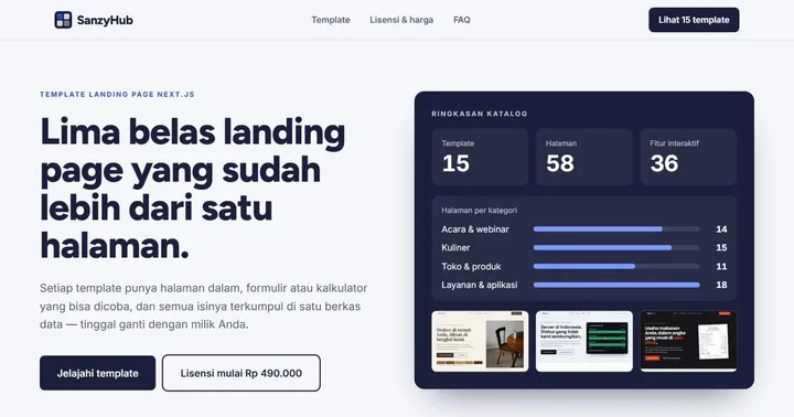 Tampilan SanzyHub