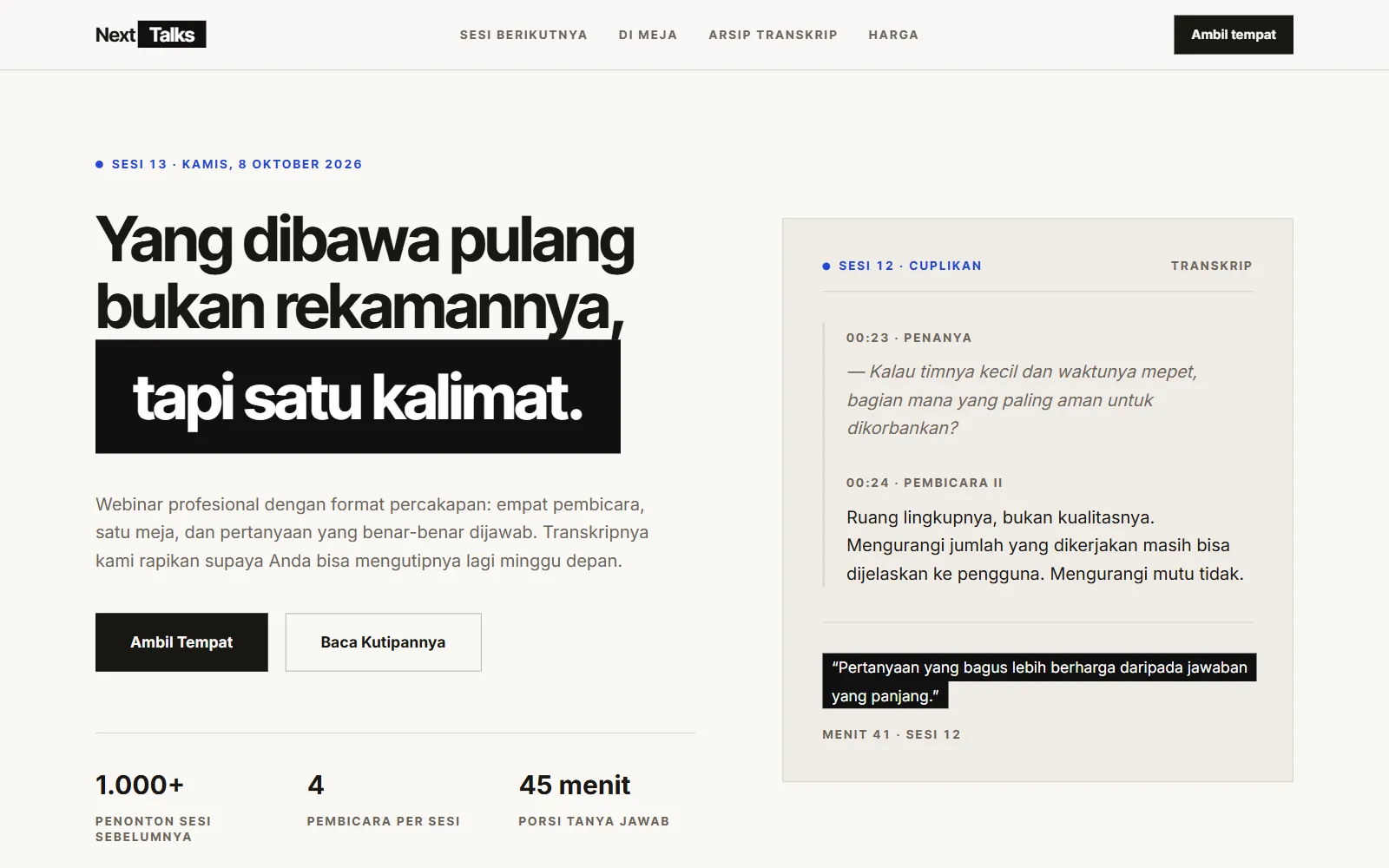Preview NextTalks
